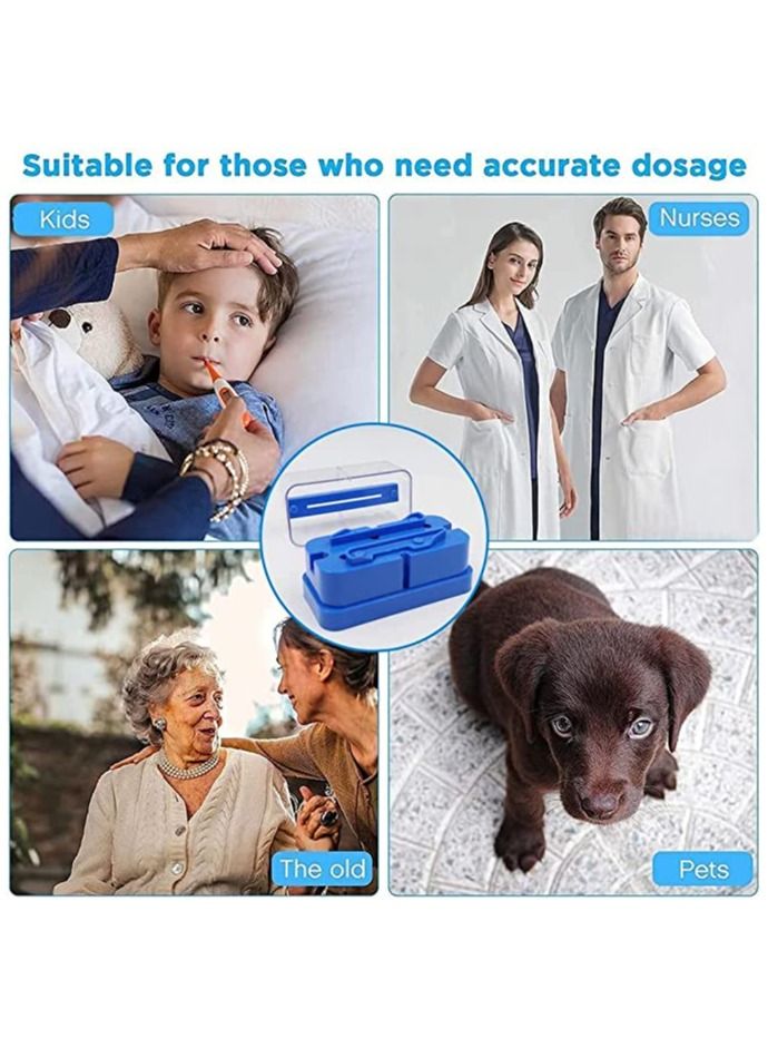 SYOSI Pill Splitter, 1/2 1/4 Accurate Even Cut for Round Oblong Pills, Multifunctional Pills Divider Dispenser, Cutter for Vitamins, Big & Small Pills, and Medication, Transparent Portable Pill Cutter Box - Image 4