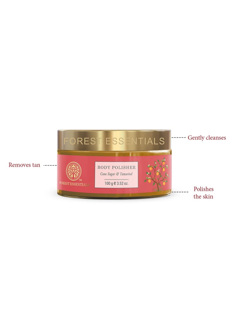 Forest Essentials Body Polisher Cane Sugar & Tamarind | Natural Ayurvedic Body Scrub for Skin Brightening | Exfoliates & Deeply Nourishes | Removes Tan | Lightly Scents - Image 2