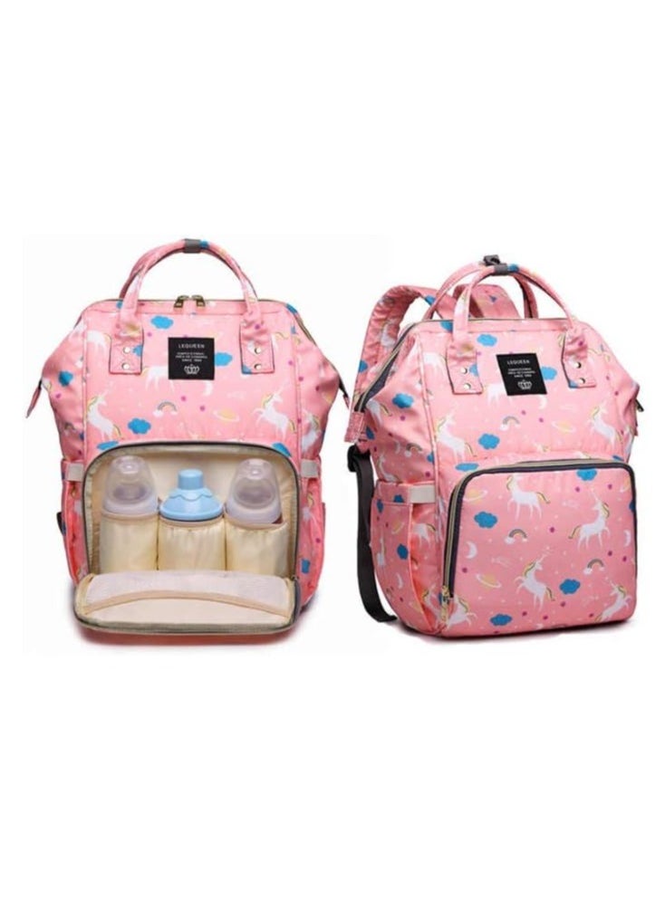 Sunshine Baby Multifunctional Waterproof Baby Diaper Bag Backpack Baby Care Backpack Travel Supplies For Mom (Pink)  - Image 1
