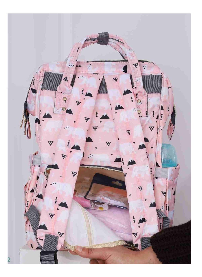 Sunshine Baby Multifunctional Waterproof Baby Diaper Bag Backpack Baby Care Backpack Travel Supplies For Mom (Pink)  - Image 2