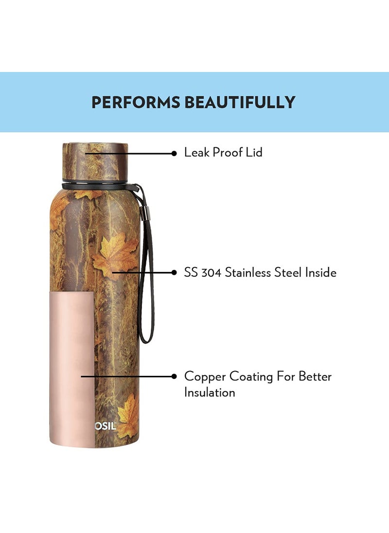 BOROSIL Borosil Hydra Trek Mapple 700 ml Stainless Steel Water Bottle | Double Wall Vacuum Insulated Flask, Green | 20 Hours Hot & 24 Hours Cold | Ideal for Personal & Corporate Gifting | 1 Year Warranty  - Image 3
