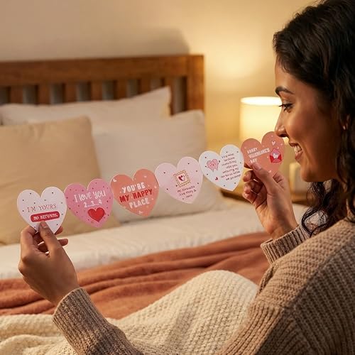 Oye Happy – Carousel of Hearts Bunter Card | Romantic Chain Heart Greeting Card | Cute Love Surprise Card for Girlfriend, Boyfriend, Husband & Wife | Proposal & Anniversary - Image 1