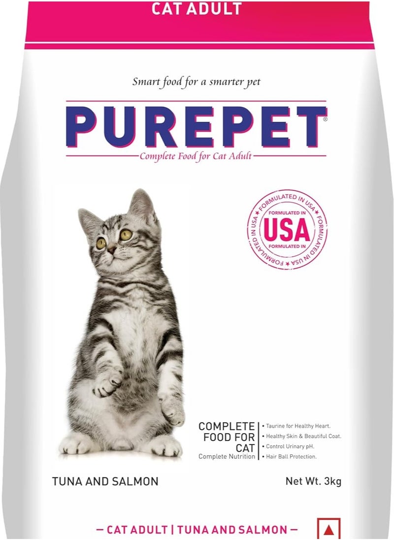 PUREPET Purepet Tuna Salmon Dry Adult Cat Food 3 kg  - Image 1
