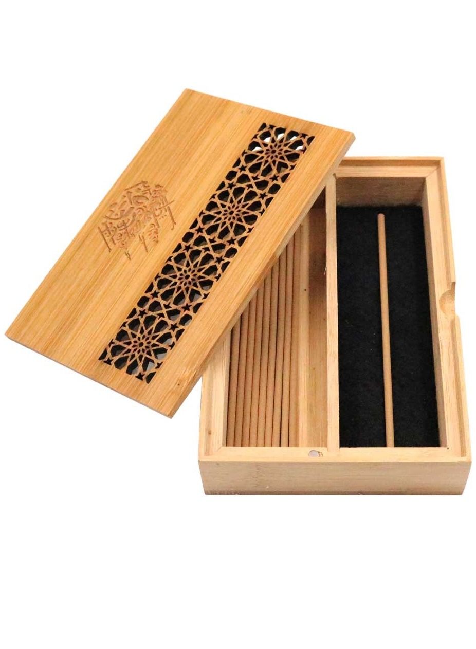 Bakhoor BoSidin – Wooden Incense Oud Bakhoor Burner Gift Box with Incense Sticks 10pcs 3mm Oud