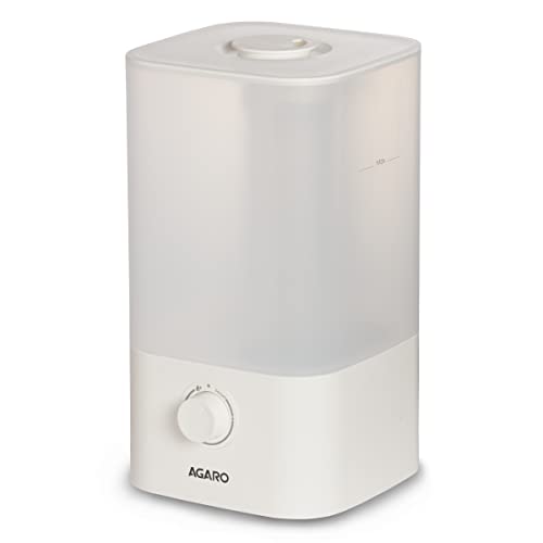 AGARO Breeze Cool Mist Ultrasonic Humidifier, Aroma Diffuser Support Essential Oil, 2.5 Litres, Top Fill, For Bedroom, Home, Office, Adjustable Mist Output, Super Quiet, Auto Shut Off (White) - Image 1