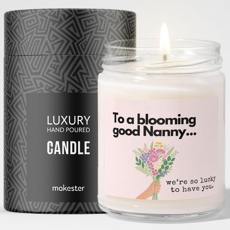 Makester Nanny Gift - Luxury Soy Wax Candle - Vanilla, Jasmine, Sugared Almond - Makester - Image 1