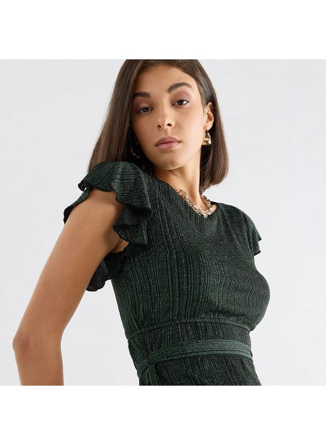 Splash FAV Emerald Ruffle Sleeve Dress  - Image 4