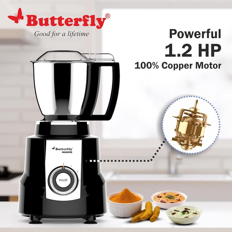Butterfly Magnum 1.2 Hp Mixer Grinder 3 Jar, 900 Watt, Black - Image 2