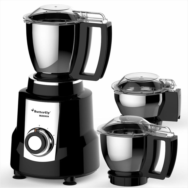 Butterfly Magnum 1.2 Hp Mixer Grinder 3 Jar, 900 Watt, Black - Image 1