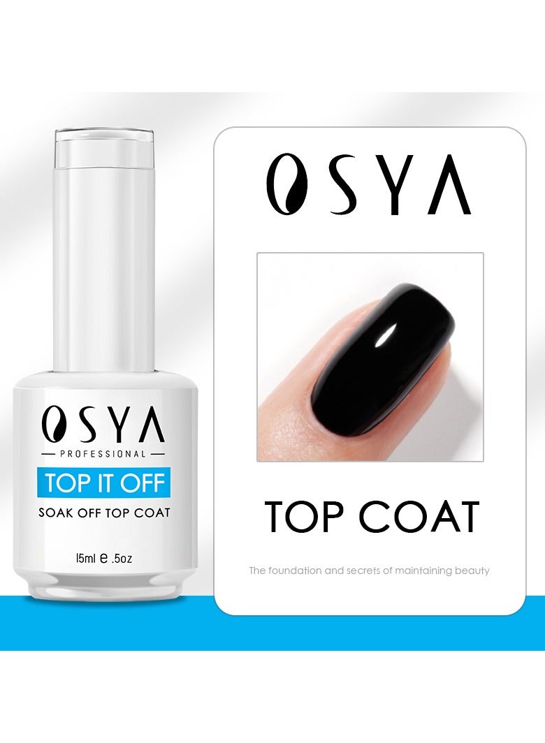 OSYA 15ml Large Capacity No Wipe Top Coat Clear Gel Nail Polish Soak Off U V LED Gel for Starters Professionals Home DIY Nail Salon Manicure - Image 2