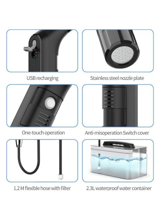 Jourvent Portable Electric Bidet shattaf with 1.2m Hose and 2.3L Container - Rechargeable, Compact, and Versatile Personal Hygiene Solution for Travel, Home, Baby Care, Camping, and More - Image 3