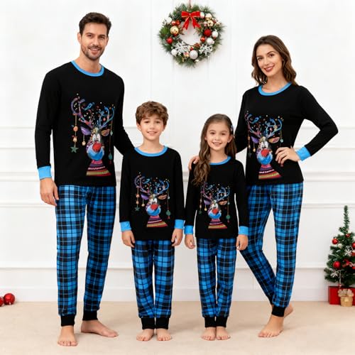 Wobame Christmas Pajamas for Family Xmas Pajamas Family Christmas Pjs Matching Sets Holiday Nightwear Jammies7g27 Dad S - Image 3
