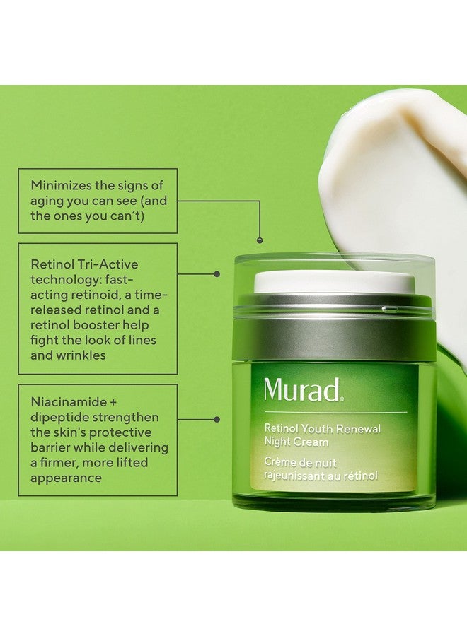 مراد كريم الليل مراد ريسيرجنس ريتينول لتجديد الشباب - مرطب ريتينول مضاد للشيخوخة للتجاعيد والخطوط الدقيقة - علاج مرطب ومقوي ومنعم للبشرة، 1.7 أونصة سائلة - Image 2