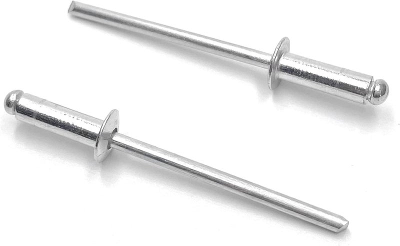 ISPINNER 100pcs 1/8" x 1/2" Aluminum Blind Rivets, 3.2 x 12.7mm Pop Rivets, Pack of 100 (Silver) - Image 1