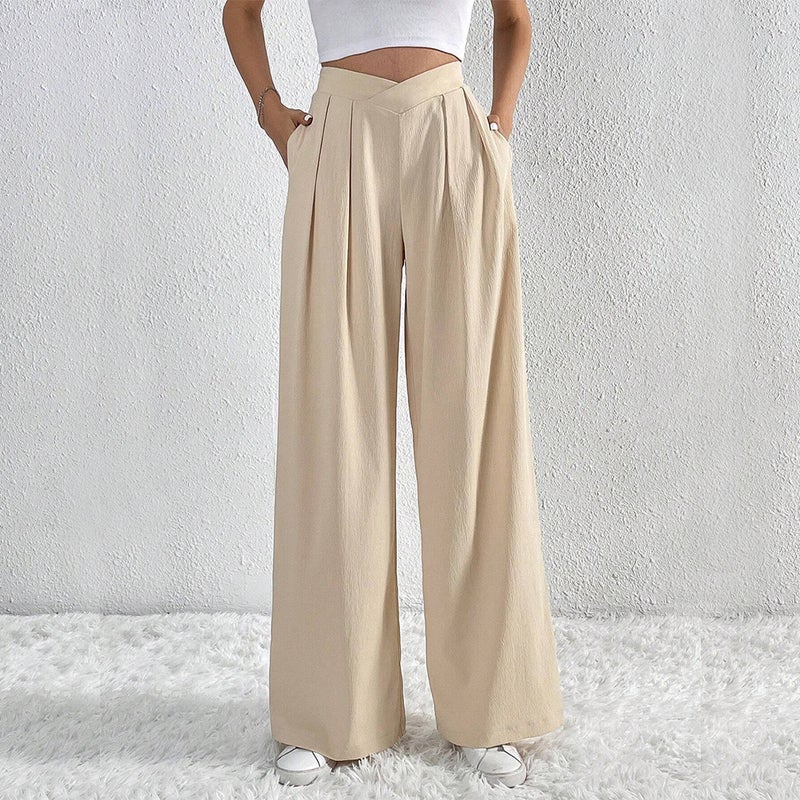 2026 Spring/Summer Women's Pleated Wide-Leg Casual Trousers - Image 1