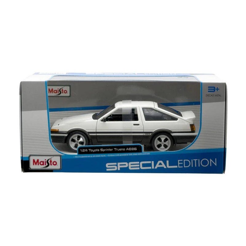 Maisto Special Edition Toyota Sprinter Trueno AE86 Die-cast Car (1:24, White/Black) - Image 1