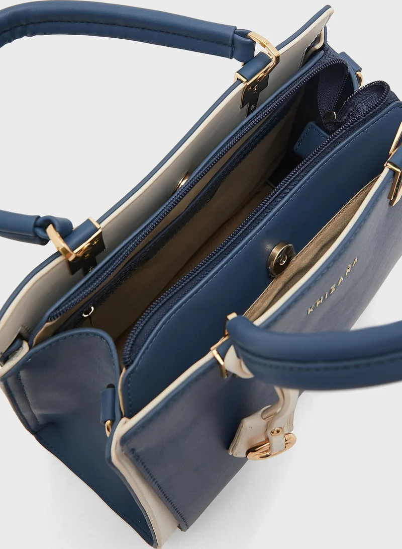 Khizana Tote Handbag With Contrast Detail