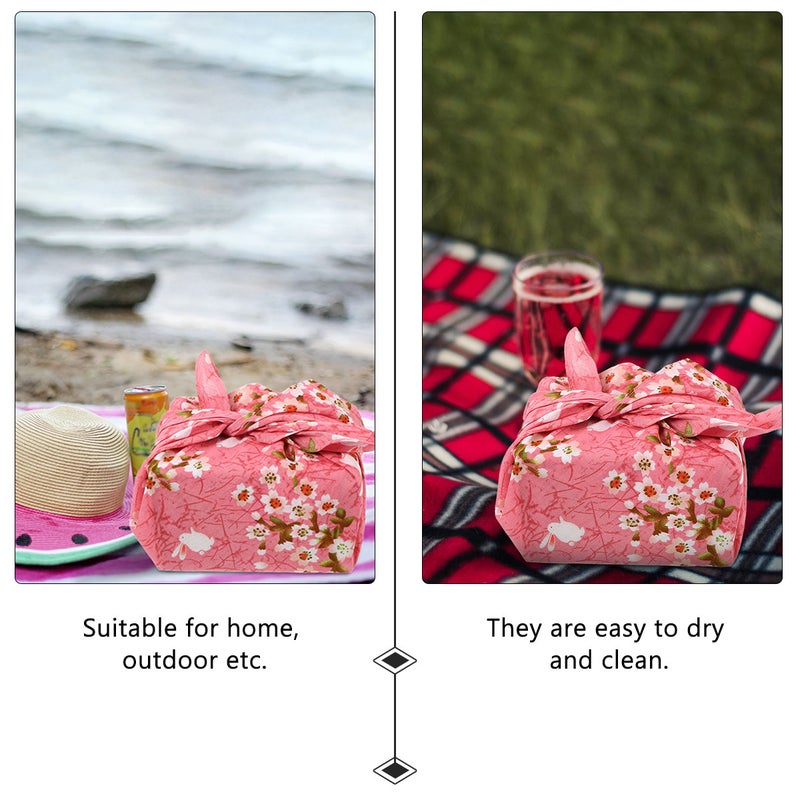 2 pcs Japanese Handkerchief Bento Wrapping Cloth Tablecloth Placemat - Image 5