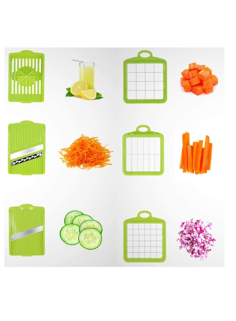 ELTRAZONE Vegetable Chopper, 12 in 1 Professional Food Chopper, Multi Salad Cutter, Vegetable Slice Cutter, Food Processor, Vegetable Slicer, Shred, Grate, Finger Chips Cutter, Salad Maker, - Image 4