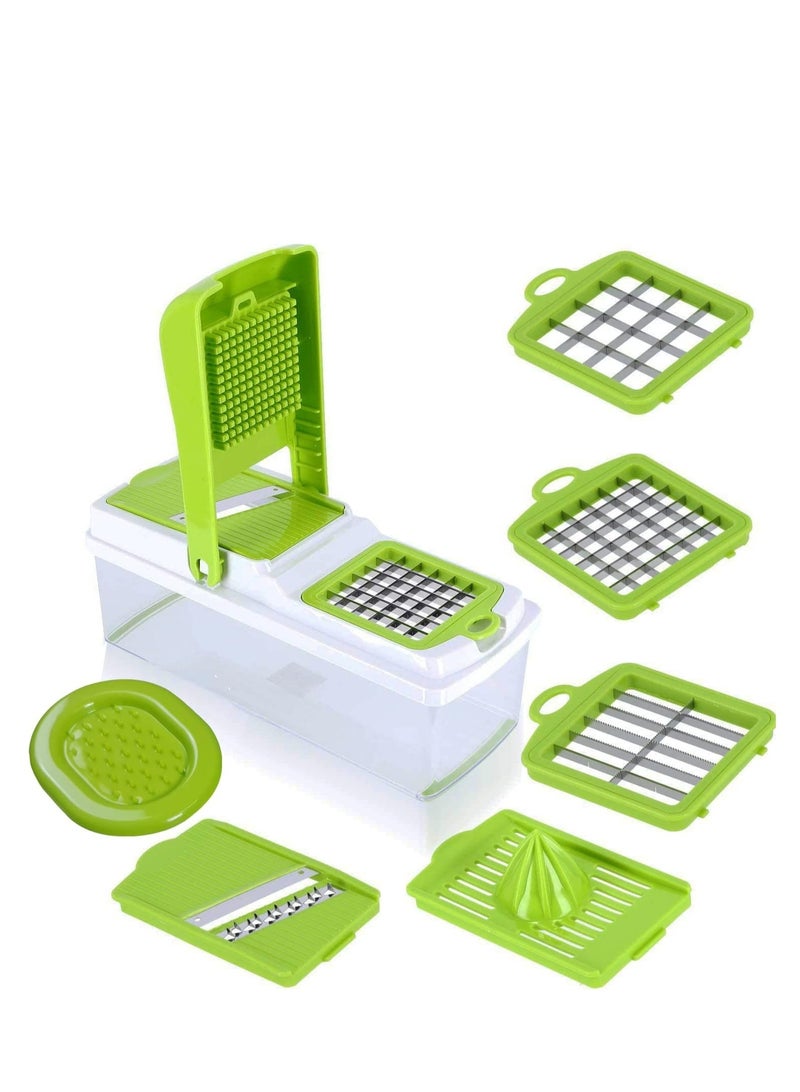 ELTRAZONE Vegetable Chopper, 12 in 1 Professional Food Chopper, Multi Salad Cutter, Vegetable Slice Cutter, Food Processor, Vegetable Slicer, Shred, Grate, Finger Chips Cutter, Salad Maker, - Image 1