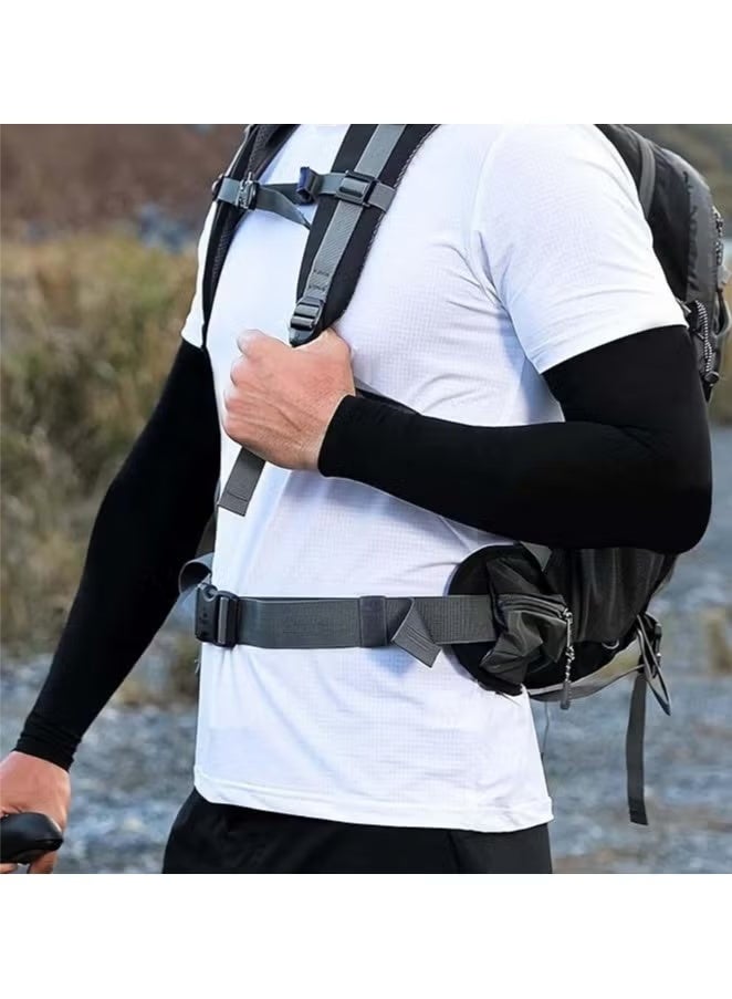 Gecomo Sunscreen Arm Cover, 2pairs Men's and Women's Arm Cover, Compressed UV Sunscreen Tattoo Cover, Baseball, Basketball, Football, Golf, Running, Upf 50 Arm Cover, Bicycle, Driving (Black) - Image 4