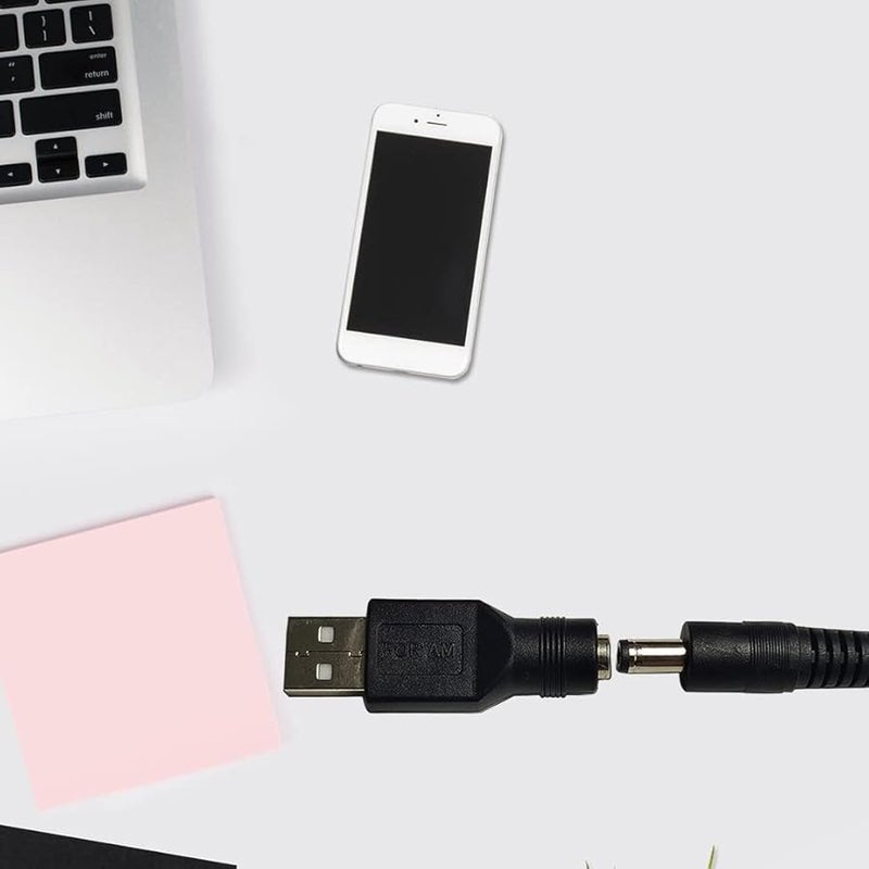 USB 2.0 A ذكر إلى 5.5x2.1 مم أنثى محول طاقة DC موصل - Image 3