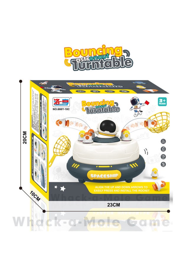 null - Launch Rocket Plate Bounce Turntable Children's Desktop Toys Concentration Training Game Parent-child Interactive Puzzle-Specifications:[English Color Box] Space Blue - Image 1