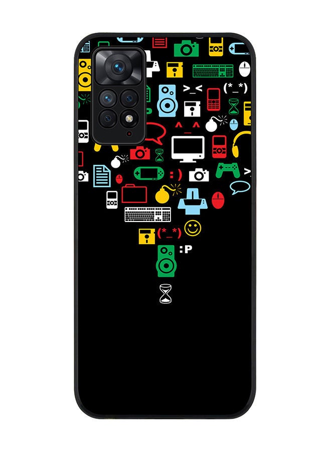 Stylizedd Rugged Black edge case for Redmi Note 11 4G/Redmi Note 11S Slim fit Soft Case Flexible Rubber Edges Anti Drop TPU Gel Thin Cover - Convergence (Black) - Image 1