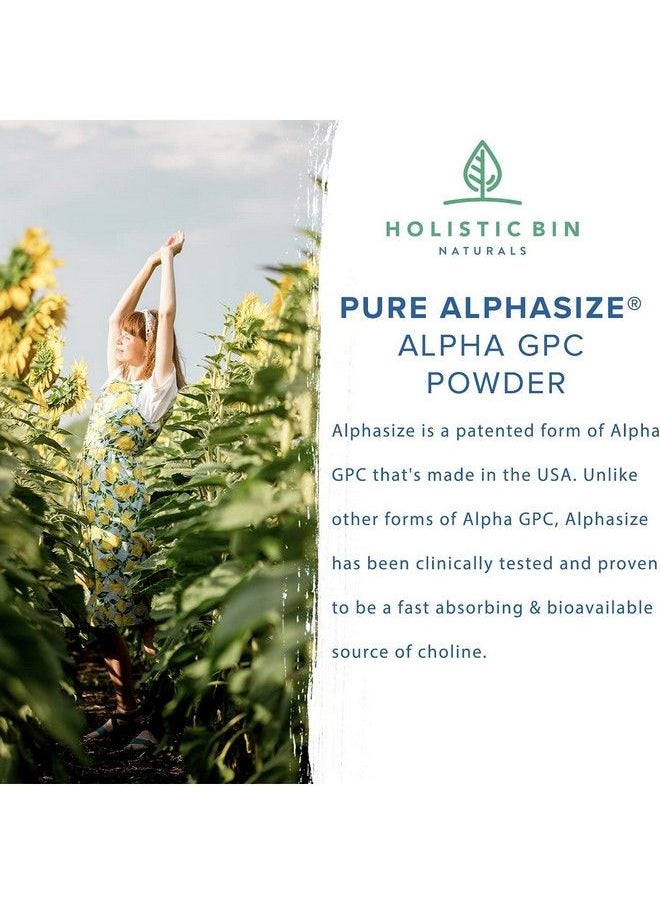 Holistic Bin - Alphasize® Gpc Powder ; Bioavailable Choline Supplement ; Alpha Gpc Powder ; Brain Support Supplement For Memory Focus & Physical Endurance Support - Image 1