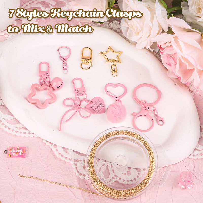 Ecoofor 249 Pcs Keychain Making Kit â€” Includes 15 Keychain Clips, 16.4 Feet Chains, 100 Charms, Beading Accessories, Jewelry Pliers â€” DIY Bag Charms & Jewelry Craft Kit Supplies - Image 2