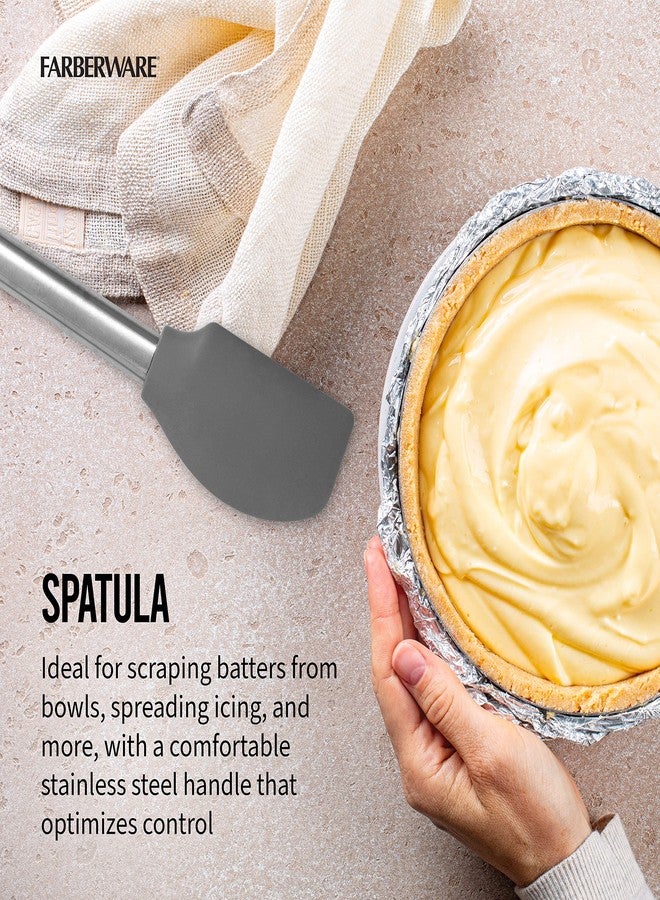 Farberware Professional 2 Piece Baking Set with Stainless Steel Wire Whisk and Stanless Steel Handle, Grey Silicone Head Spatulas For Beating, Blending, Mixing, and Scraping - Image 4