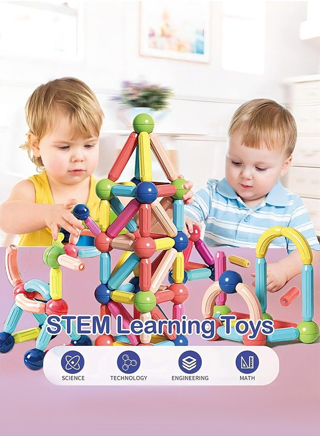 108 PCS Building Sticks Set – 3D Magnet Construction Toys for Kids – STEM Educational Blocks for Toddlers – Colorful DIY Puzzle Gift for Boys and Girls Age 3+ - Image 2