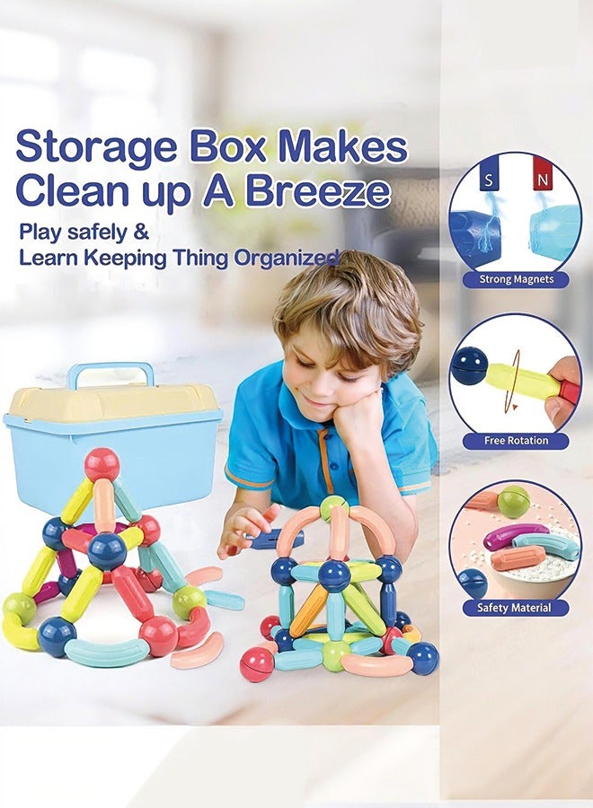 108 PCS Building Sticks Set – 3D Magnet Construction Toys for Kids – STEM Educational Blocks for Toddlers – Colorful DIY Puzzle Gift for Boys and Girls Age 3+ - Image 3