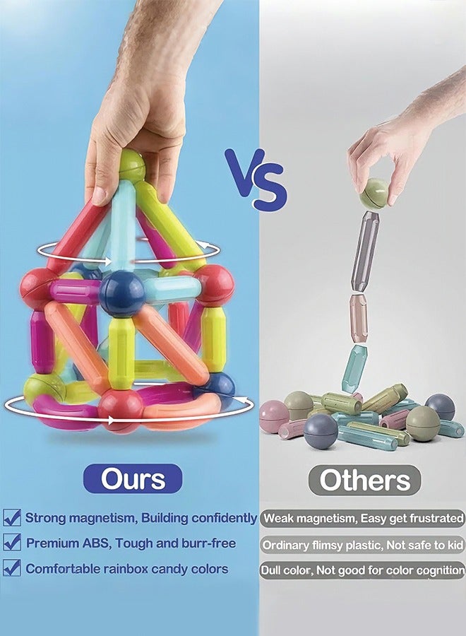 108 PCS Building Sticks Set – 3D Magnet Construction Toys for Kids – STEM Educational Blocks for Toddlers – Colorful DIY Puzzle Gift for Boys and Girls Age 3+ - Image 5