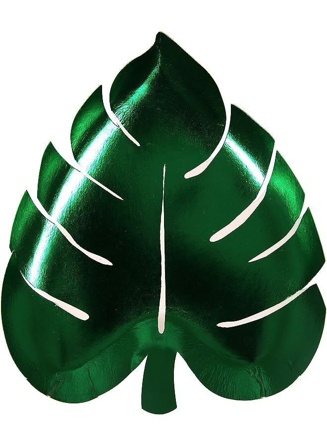 Raxoom Meri Palm Leaf Plates 8 Pieces, Shiny Green - Image 1