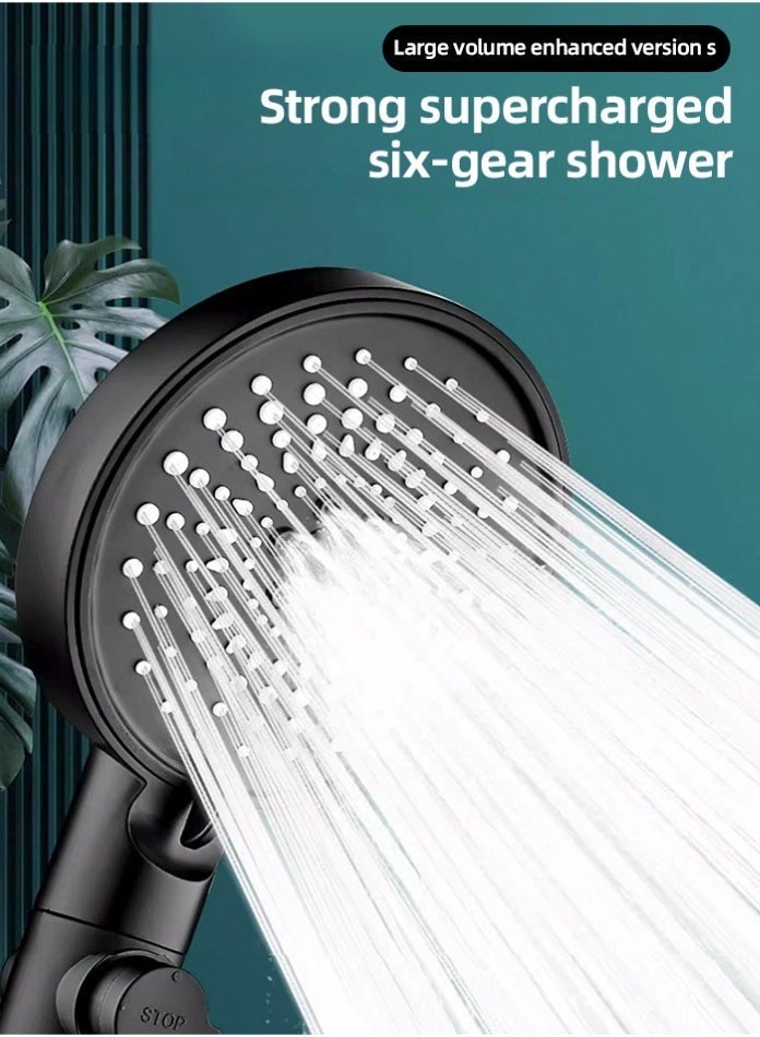 MODI High-Pressure Shower Head with 3 Filters & 6 Spray Modes – Handheld Filtered Shower Sprayer with Stop Button for Bathroom Spa Use - Black - Image 5