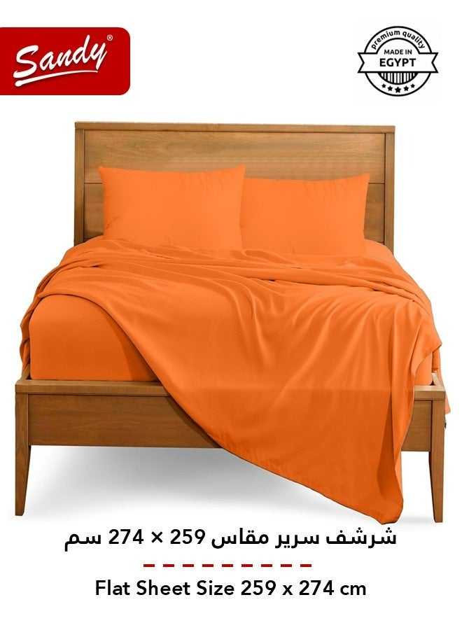 Sandy Premium Hotel Quality Flat Sheet, Fitted Sheet and Pillow Cases, Bed Sheet 4 Pieces Set, Soft & Breathable and Cooling, King Size (274 x 259 cm & 200 x 200 +30 cm), Orange - Image 4