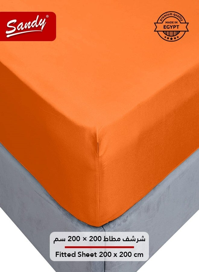 Sandy Premium Hotel Quality Flat Sheet, Fitted Sheet and Pillow Cases, Bed Sheet 4 Pieces Set, Soft & Breathable and Cooling, King Size (274 x 259 cm & 200 x 200 +30 cm), Orange - Image 5