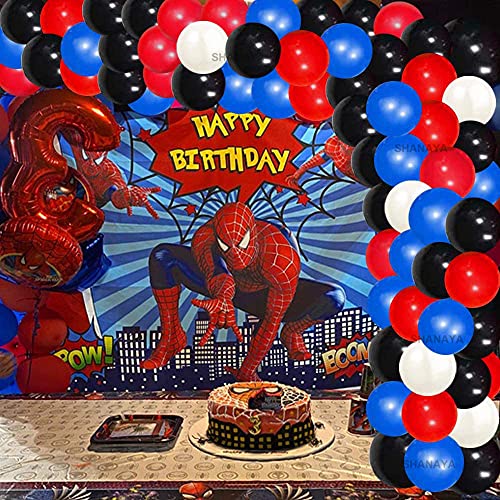 SHANAYA Blue Red Black White Balloon Garland Arch Kit, Balloon Arch Kit for Party Birthday Party Decorations - 112Pcs Party Supplies Birthday Decorations For Boys Girls - Image 3