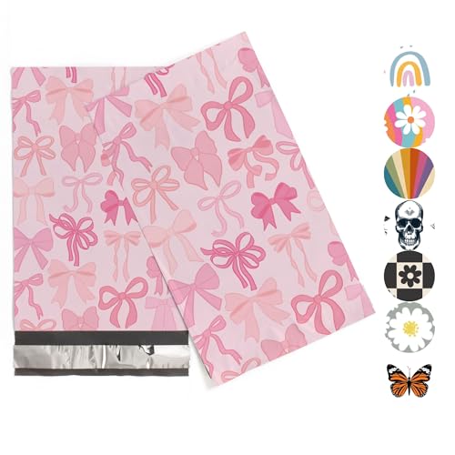 Package Mint 6x9 Poly Mailers – Coquette Bows Design – Waterproof, Tear-Resistant Shipping Bags with Adhesive Seal – 100 Pack – Package Mint - Image 1