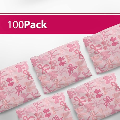 Package Mint 6x9 Poly Mailers – Coquette Bows Design – Waterproof, Tear-Resistant Shipping Bags with Adhesive Seal – 100 Pack – Package Mint - Image 2