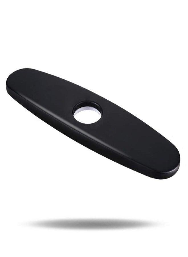 WEWE sink hole cover, escutcheon plate WEWE stainless steel deck plate for 1 or 3 hole bathroom or kitchen sink faucet Mixer tap 10" matte black - Image 1