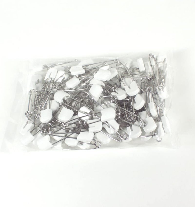 OsoCozy Plastic Headed Diaper Pins - 100 Pack (White) - Image 1