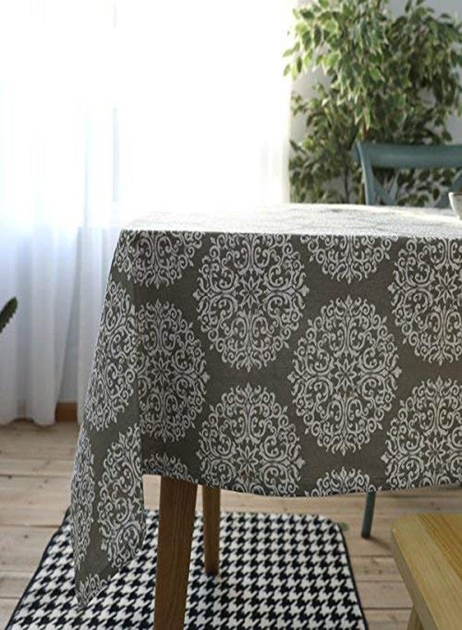 Bringsine Cotton Linen Fashion Baroque Style Printed Washable Tablecloth Vintage Dinner Picnic Table Cloth Home Decoration（Square, 55 x 55 Inch） - Image 5