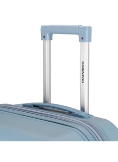 CABINPRO Unisex Expandable PP Fashion Trolley Lightweight Hard Shell Spinner luggage with 360° Degree 4 Twin Wheel and Double Zippers CP003-Grey Blue  - Image 3