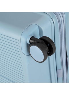 CABINPRO Unisex Expandable PP Fashion Trolley Lightweight Hard Shell Spinner luggage with 360° Degree 4 Twin Wheel and Double Zippers CP003-Grey Blue  - Image 4