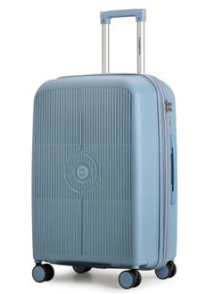 CABINPRO Unisex Expandable PP Fashion Trolley Lightweight Hard Shell Spinner luggage with 360° Degree 4 Twin Wheel and Double Zippers CP003-Grey Blue  - Image 1