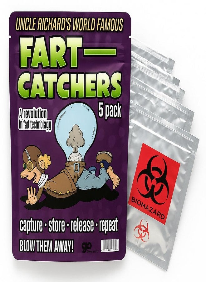 Gears Out Uncle Richard's World Famous Fart Catchers - Hilarious 5 Pack Gag Gift for Men, Women & Teens - White Elephant, Secret Santa, Stocking Stuffer - Image 1