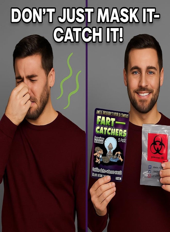 Gears Out Uncle Richard's World Famous Fart Catchers - Hilarious 5 Pack Gag Gift for Men, Women & Teens - White Elephant, Secret Santa, Stocking Stuffer - Image 2