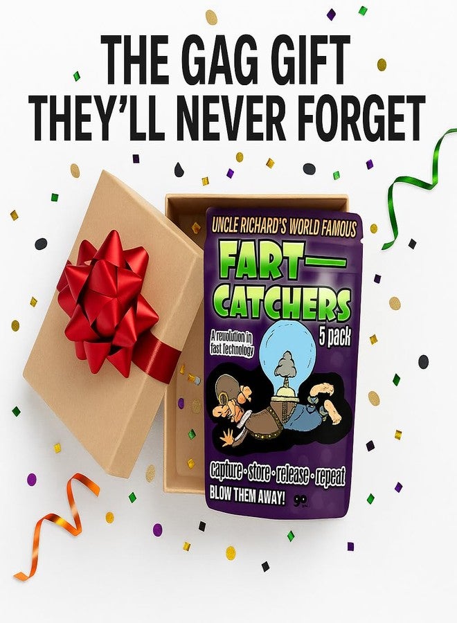 Gears Out Uncle Richard's World Famous Fart Catchers - Hilarious 5 Pack Gag Gift for Men, Women & Teens - White Elephant, Secret Santa, Stocking Stuffer - Image 3